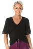 Monarch Top - Black Sheer Chiffon on Black Rayon