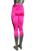 High Waist 3/4 Leggings -  Final Sale - Shiny Supplex - Hot Pink w/Black Stripe- Small- 20" inseam