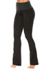 High Waist Bootleg Pants - Final Sale - Dark Grey Cotton Accent on Black Cotton - Large - 33" Inseam