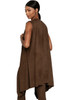 Sleeveless Long Wrap Vest - Vegan Stretch Suede