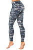 Sport Band Leggings  - FINAL SALE - Blue Camouflage - Small  - 27" Inseam