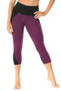 Amidala  High Waist 3/4 Leggings - Final Sale - Supplex Burgundy & Black - Small