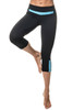 JNL Havasu 3/4 Leggings -  Final Sale - Butter Aqua Accent on Black - Small