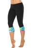 Sport Band Modella Long Cuff 3/4 Leggings - Colorforia Accent on Black Supplex - Final Sale - XS