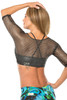 JNL - Glossy Mesh Top - Black