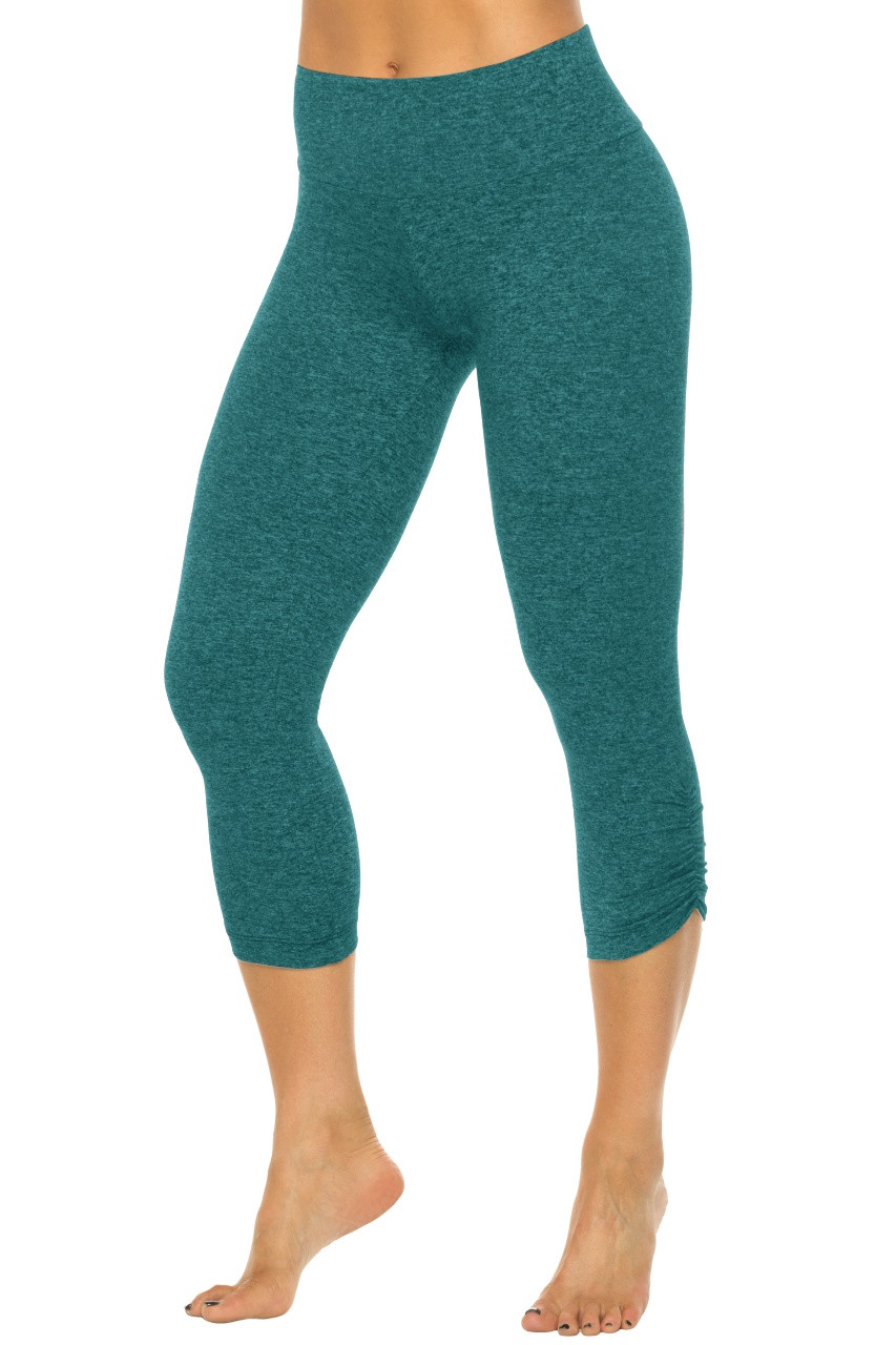 Gigi High Waist Side Gather 3/4 Leggings - Butter