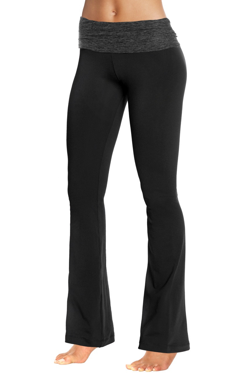 Rolldown Bootleg Pants - Supplex - FINAL SALE - Butter Drk Black Accent on Black Supplex - Medium - 33" Inseam