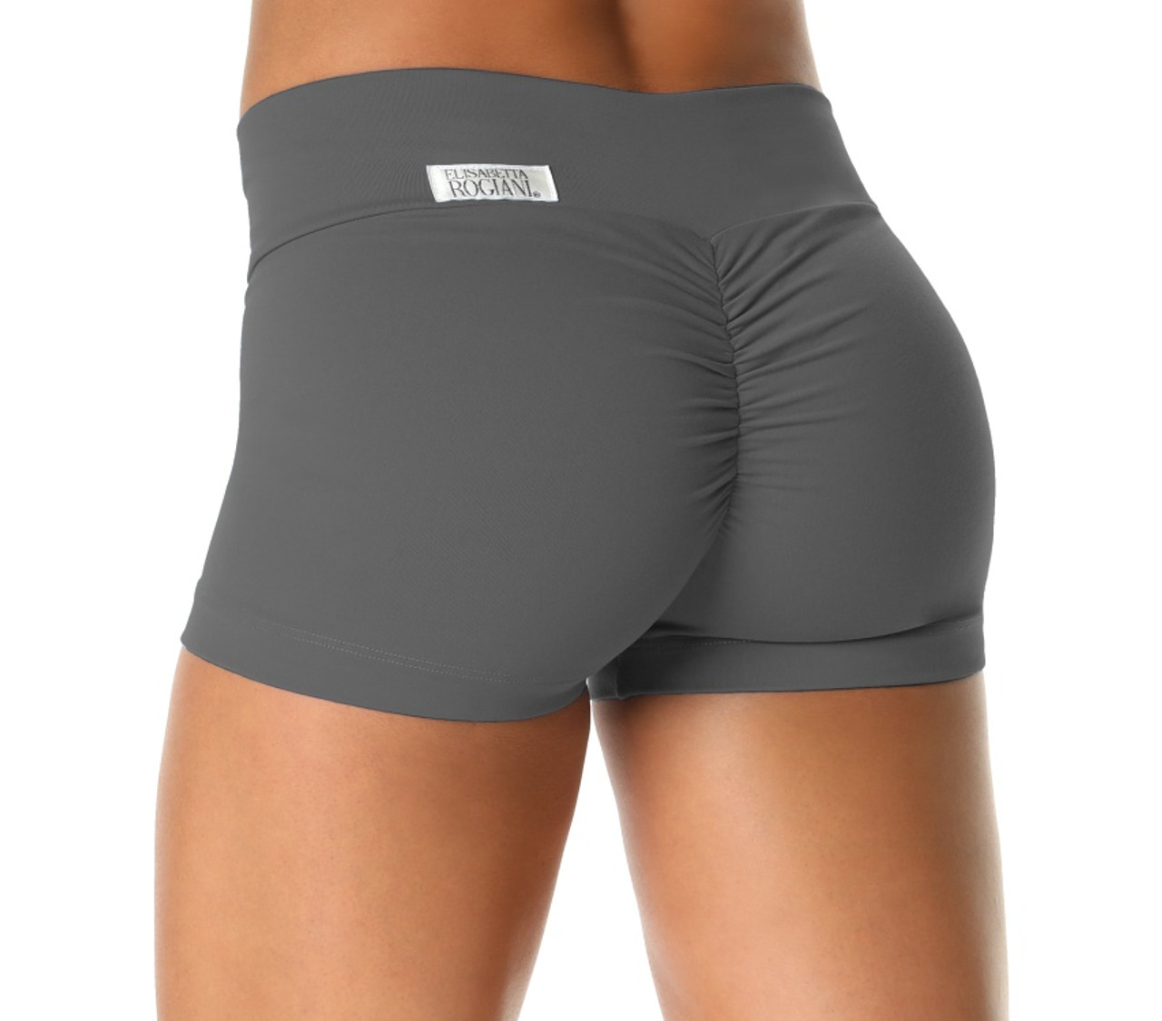 Grey V-Waist Scrunch Butt Shorts