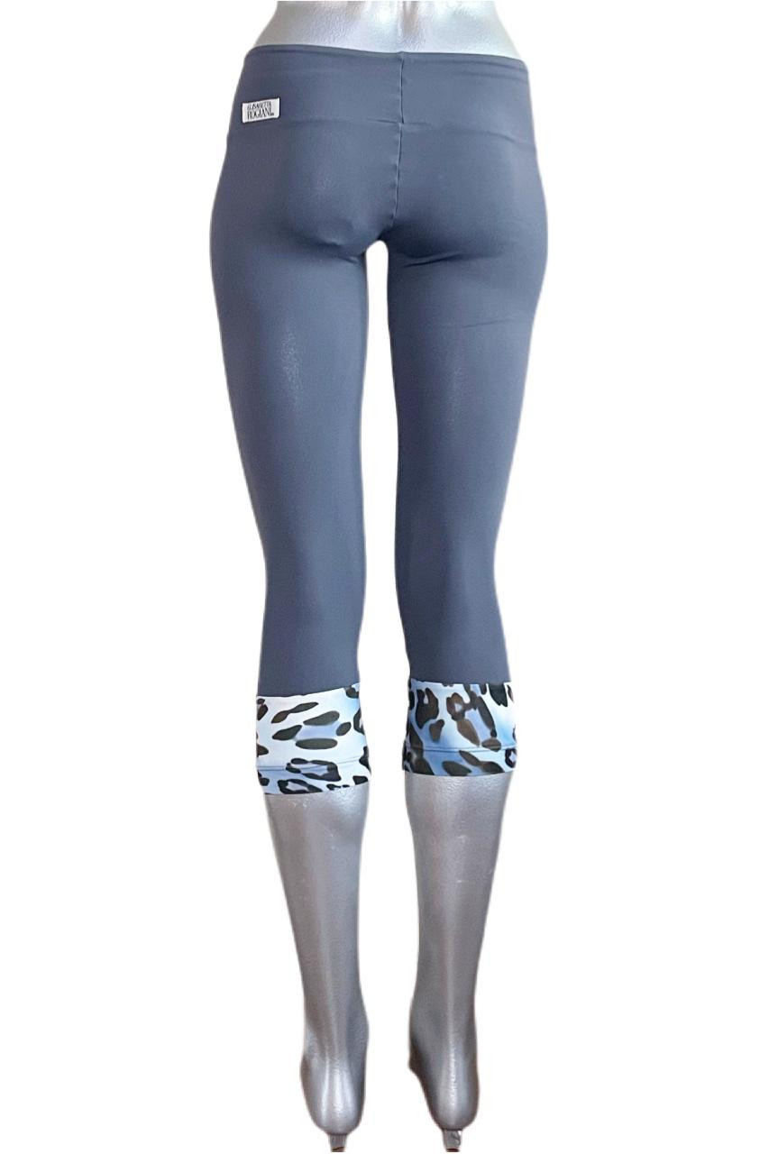 Sport Band Modella Cuff 3/4 Leggings - Final Sale - Metal Supplex  w/Turquoise Leopard Cuff - Small - 20 Inseam - Rogiani Inc