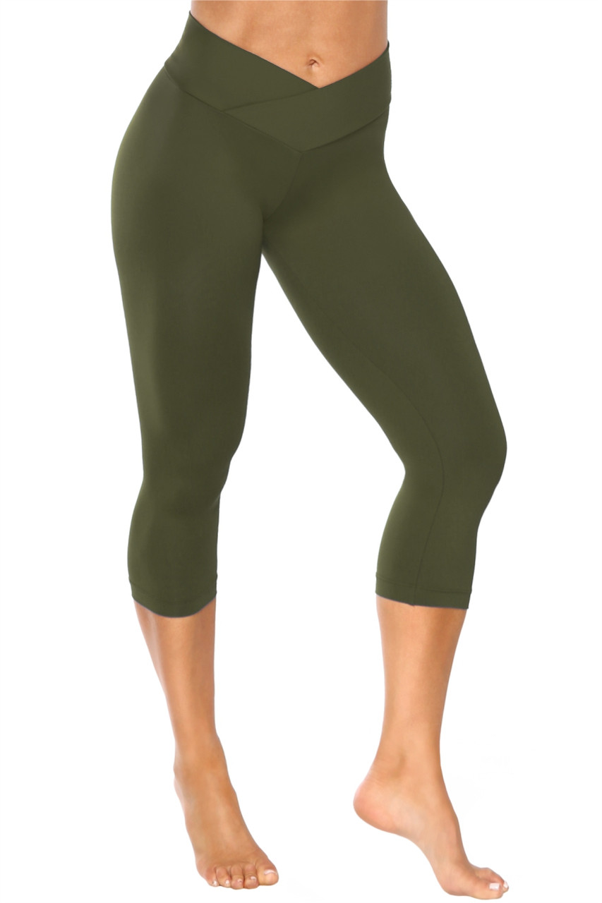 V-Wrap High Waist 3/4 Leggings - Supplex - Rogiani Inc