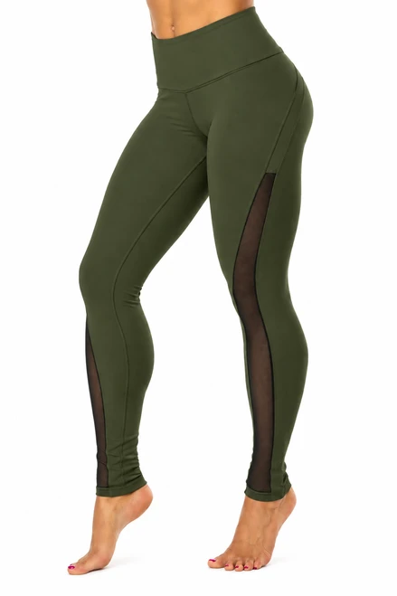 Solstice High Waist Leggings - Mesh Accent on Supplex