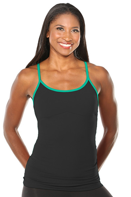 Yoga Form Top - Final Sale - Supplex Joy Green Accent on Supplex Black - Small