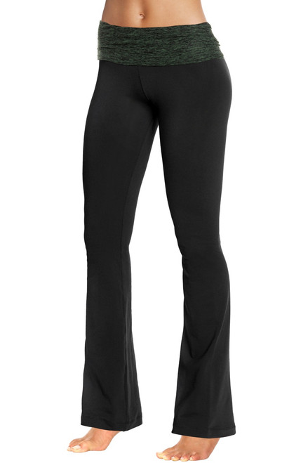 Rolldown Bootleg Pants - Final Sale - Butter Hunter Accent on Black  Supplex- Medium - 32" Inseam