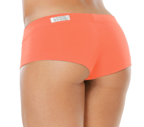 Lowrise Double Layer Boy Shorts - FINAL SALE - TANGERINE- SMALL- 1.75  INSEAM (1 AVAILABLE) - Rogiani Inc