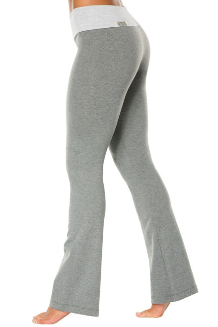 Sport Band Bootleg Pants - Final Sale - Stretch Cotton - Light Gray on Medium Grey - Small - 32" Inseam