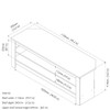 Techlife CA115BO+ Calibre 1.15m Black Oak Rustic Oak Effect 55" TV Stand & Glass Shelf