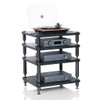 Norstone COMO Black Leather & Black Steel Premium HiFi Rack