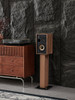 Pair Of Norstone Alva Plus 68cm High Steel Loudspeakers Stands In Walnut/Black or Oak*/Black