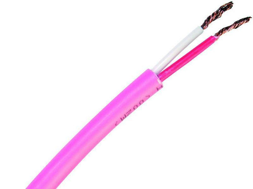 Samson Pink 50, 100, 150 250 or 300m 2 Core Speaker Cable 16 AWG 6.5mm Round Low Smoke Zero Halogen Jacket