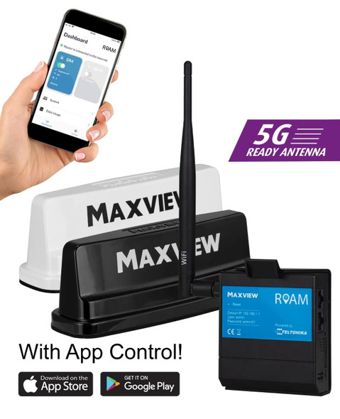 Maxview Roam Campervan Mobile 3G & 4G Wi-Fi Internet Smart TV Black or White