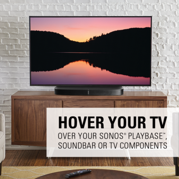 Sanus WSTV1 32″-60″ TV's SONOS Playbase Universal Swivel TV Stand In Black