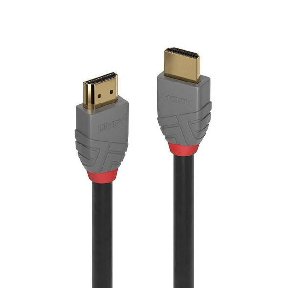 Lindy 0.3, 0.5, 1, 2, 3 or 5m High Speed Anthra Line 4K HDMI 2.0 Cable 24K Gold Connectors