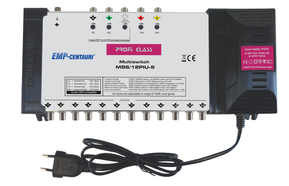 EMP Profi Class 5 In 12 Out PIU-5 Multiswitch Use Quad Or Quattro LNB