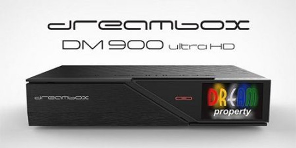 Black DreamBox DM 900 Ultra HD 4K (Official) Satellite Receiver