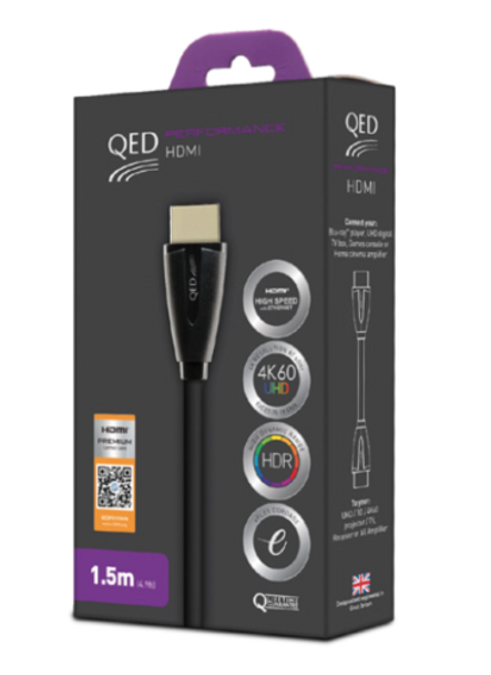 3m or 5m QED Performance Premium Certified HDMI Lead/Cable 4K, HDR, Full 1080p HD