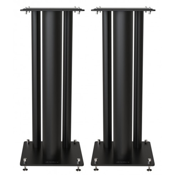 Pair Of Norstone Stylum MAX 60cm High Steel Speaker Stands In Black/Oak Or Black