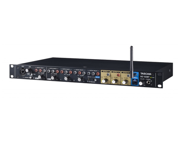 Tascam MZ-123BT 3-Zone Compact Audio Mixer with Bluetooth 1U