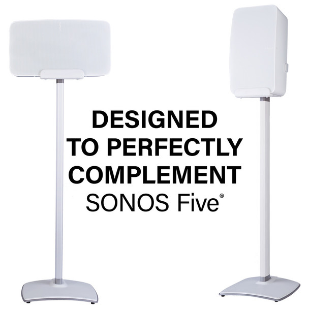 SANUS WSS52 Black or White Wireless Speaker Stands Designed for Sonos Five and Play: 5 Speakers