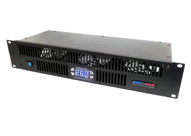 Penn Elcom 2U Rack Mountable Digital Thermostatically Controlled Quiet Fan Exhaust