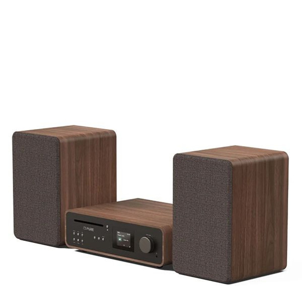 PURE Classic Stereo all in one System with Bluetooth, CD and DAB+ in Coffee Black/Walnut