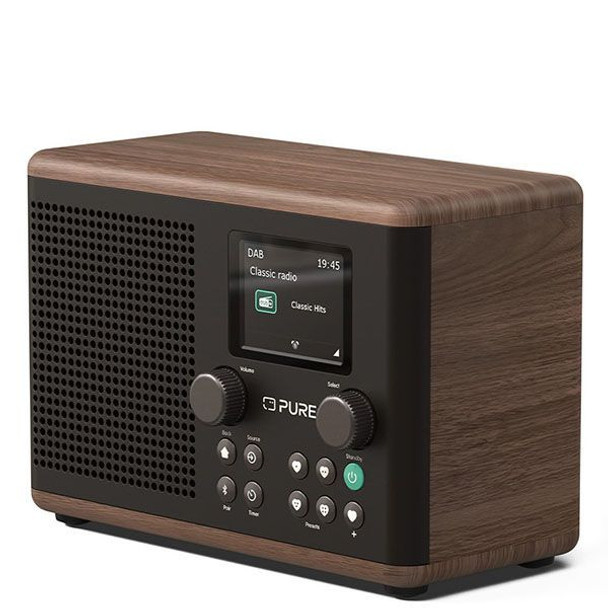 PURE Classic H4 DAB+/FM Radio with Bluetooth - Coffee Black/Walnut