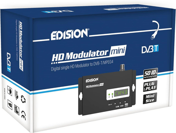 Edision Mini HD RF Modulator Full HD 1 HDMI Input 1 RF Output HDMI to Coax DVB-T