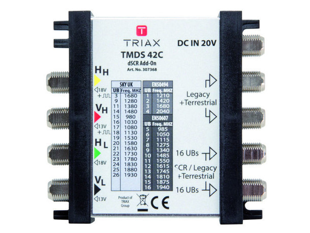 TRIAX TMDS42C Sky Q™ 2+2 Way Adaptor 4 In 4 Out x 2 dSCR x 2 Legacy OR x 4 Legacy