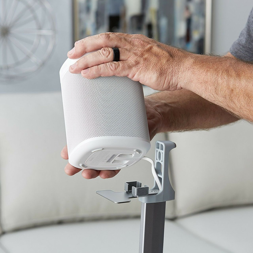 Pair of SANUS WSSA1B2 Black or White Adjustable Floor Stand For Sonos