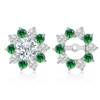 Elizabeth CZ Halo Earring Jackets with Alternating  Colors