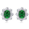 Oslo 1.5 Carat Oval with CZ Ovals Cluster Earrings, 5.0 Ct TW