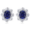 Oslo 1.5 Carat Oval with CZ Ovals Cluster Earrings, 5.0 Ct TW