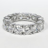 Platinum Prong Set CZ Rounds Eternity Band, 6.5 Ct TW