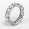 Platinum Prong Set CZ Rounds Eternity Band, 6.5 Ct TW