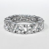 Platinum Prong Set CZ Rounds Eternity Band, 6.5 Ct TW