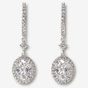 Elyse Huggie Top 1.0 Carat Oval Drop Halo Earrings, 2.5 Ct TW