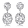 Skye Halo Oval Cubic Zirconia Drop Earrings