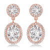 Skye Halo Oval Cubic Zirconia Drop Earrings