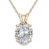 Oval Cubic Zirconia Classic Solitaire Pendant