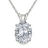Oval Cubic Zirconia Classic Solitaire Pendant