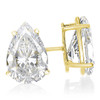 14K Yellow Gold Cubic Zirconia Pear Stud Earrings
